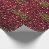 Vrolijk kerstfeest in Glitter Burgundy en Green Cadeaupapier (Hoek)