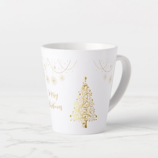 Vrolijk kerstfeest in Gold Latte Mok (Rechterhoek)