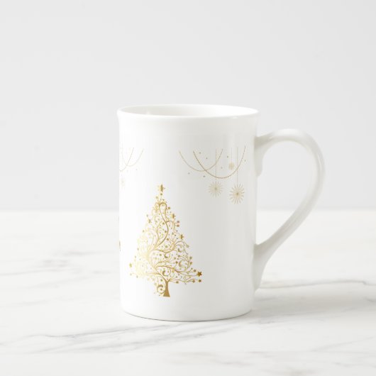 Vrolijk kerstfeest in Gold Porselein Kop (Rechts)