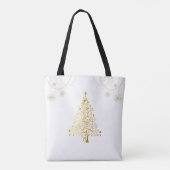 Vrolijk kerstfeest in Gold Tote Bag (Achterkant)
