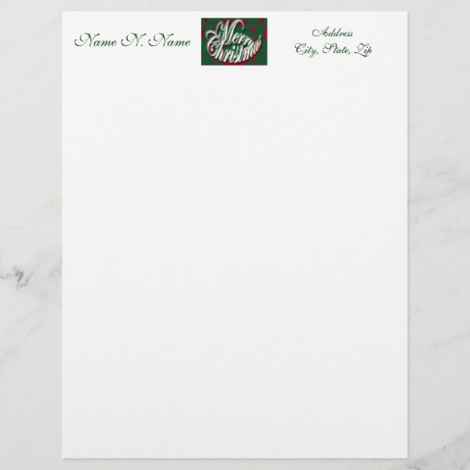 Vrolijk kerstfeest in Green Letterhead Briefhoofd Ontwerp (Voorkant)