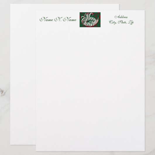 Vrolijk kerstfeest in Green Letterhead Briefhoofd Ontwerp (Voorkant / Achterkant)