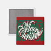 Vrolijk kerstfeest in Green Magnet (Voorkant / Achterkant)