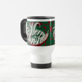 Vrolijk kerstfeest in Green Travel Mug Reisbeker (Voorkant links)
