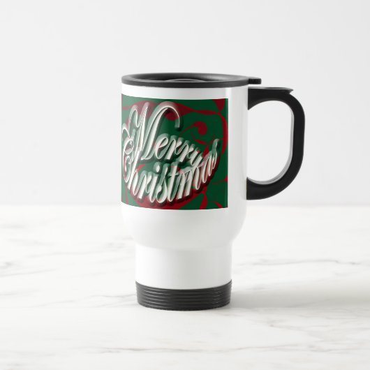 Vrolijk kerstfeest in Green Travel Mug Reisbeker (Rechts)