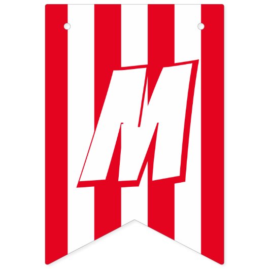 Vrolijk Kerstfeest in Groen en Rood en Wit Patroon Vlaggetjes (Tweede vlag)