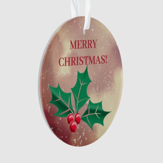 Vrolijk kerstfeest in groen en rood - Holly Ornament (voorkant)