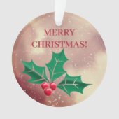 Vrolijk kerstfeest in groen en rood - Holly Ornament (voorkant)