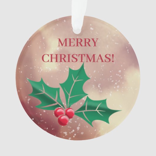 Vrolijk kerstfeest in groen en rood - Holly Ornament (voorkant)