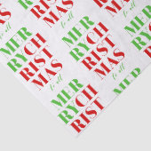 Vrolijk kerstfeest in groen en rood tissuepapier (Detail)