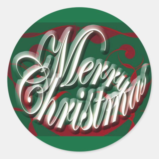 Vrolijk kerstfeest in groene Stickers (Voorkant)