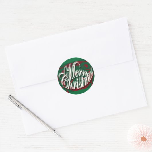 Vrolijk kerstfeest in groene Stickers (Envelop)