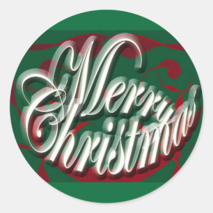 Vrolijk kerstfeest in groene Stickers