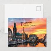 Vrolijk kerstfeest in Hamburg, Duitsland Briefkaart (Voorkant / Achterkant)