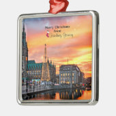Vrolijk kerstfeest in Hamburg, Duitsland Metalen Ornament (Links)