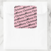 Vrolijk kerstfeest in herhalingspatroon vierkante sticker (Tas)