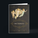 Vrolijk kerstfeest in het Duits, voor Weihnachten Feestdagen Kaart<br><div class="desc">Vertaling: "Vrolijk kerstfeest" in het Duits. Deze stijlvolle en trendy (krijtbordeffect) kerstkaart is voorzien van  angels (met dank aan Graphicfairy) op een  geïnspireerd grungy krijtbord met geërodeerde tekst en wervelingen. U kunt de tekst in de kaart bewerken. Aangepaste verzoeken zijn welkom.</div>