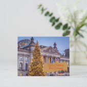 Vrolijk kerstfeest in het Duitse Bundestag-gebouw Feestdagenkaart (Staand voorkant)