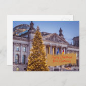 Vrolijk kerstfeest in het Duitse Bundestag-gebouw Feestdagenkaart (Voorkant / Achterkant)