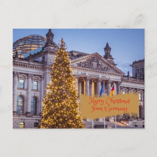 Vrolijk kerstfeest in het Duitse Bundestag-gebouw Feestdagenkaart (Voorkant)