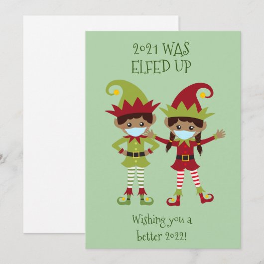 Vrolijk kerstfeest in het etnisch gezichtsmasker 2 feestdagenkaart (Voorkant / Achterkant)