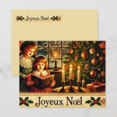 Vrolijk kerstfeest in het Frans Feestdagenkaart (Voorkant / Achterkant)