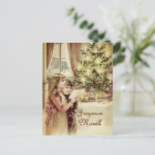 Vrolijk kerstfeest in het Frans Feestdagenkaart (Staand voorkant)