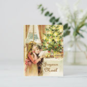 Vrolijk kerstfeest in het Frans Feestdagenkaart (Staand voorkant)