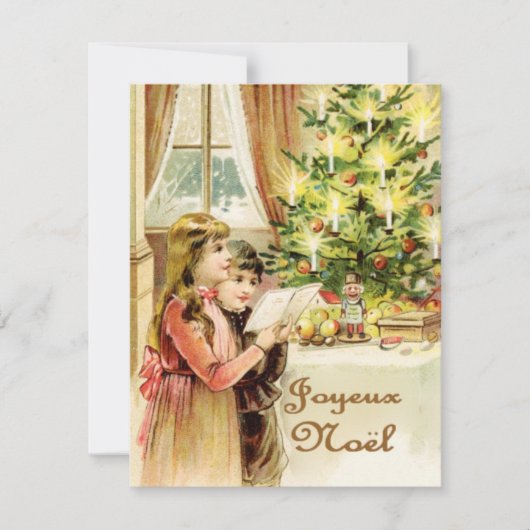 Vrolijk kerstfeest in het Frans Feestdagenkaart (Voorkant)