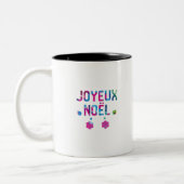 Vrolijk kerstfeest in het Frans Joyeux Noel Tweekleurige Koffiemok (Links)