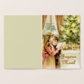 Vrolijk kerstfeest in het Frans - luxe zilver Folie Kaarten (Binnen)