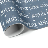 Vrolijk kerstfeest in het Frans met sterren Cadeaupapier (Rol Hoek)