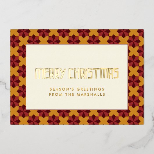 Vrolijk kerstfeest in het midden van de eeuw folie feestdagenkaart (Voorkant)