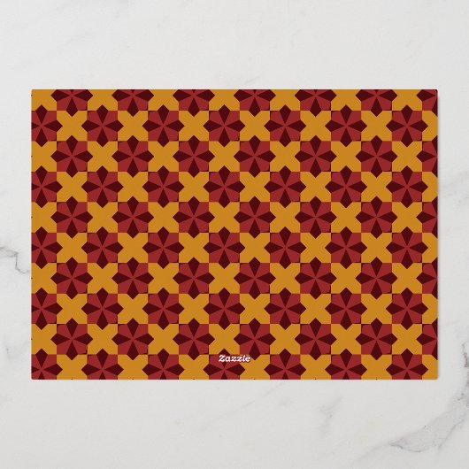 Vrolijk kerstfeest in het midden van de eeuw folie feestdagenkaart (Achterkant)