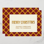 Vrolijk kerstfeest in het midden van de eeuw folie feestdagenkaart (Voorkant / Achterkant)