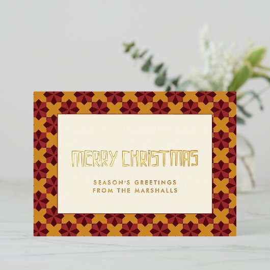 Vrolijk kerstfeest in het midden van de eeuw folie feestdagenkaart (Staand Voorkant)