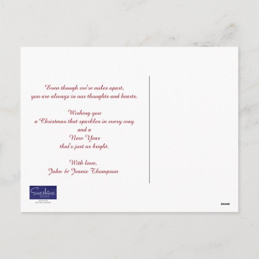 Vrolijk kerstfeest in het Miles Briefkaart (Achterkant)