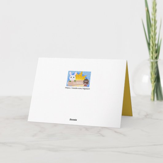 Vrolijk kerstfeest in het Oekraïens - Bunny & Hedg Feestdagen Kaart (Achterkant)