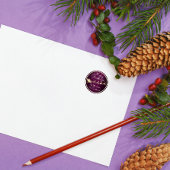 Vrolijk kerstfeest in het Paars van de Santa Reind Ronde Sticker