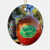 Vrolijk kerstfeest in het park! keramisch ornament (Links)