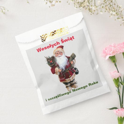 Vrolijk kerstfeest in het Pools Wesołych Świąt Gif Bedankzakje (Gezegeld)