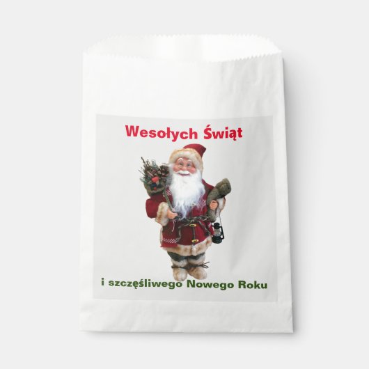 Vrolijk kerstfeest in het Pools Wesołych Świąt Gif Bedankzakje (Voorkant)