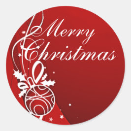 VROLIJK KERSTFEEST IN HET ROOD VAN SHARON SHARPE RONDE STICKER