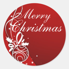 VROLIJK KERSTFEEST IN HET ROOD VAN SHARON SHARPE RONDE STICKER