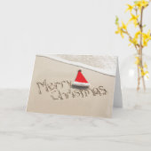 Vrolijk kerstfeest in het zand kaart (Gele Bloem)