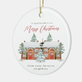 Vrolijk kerstfeest in je favoriete buren keramisch ornament (Links)