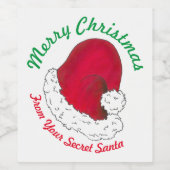 Vrolijk kerstfeest in je geheim Pet voor de kerstm Wijn Etiket (Enkel label)