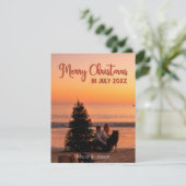 Vrolijk kerstfeest in juli aangepaste foto feestdagenkaart (Staand voorkant)