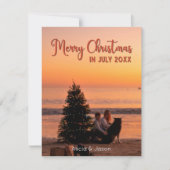 Vrolijk kerstfeest in juli aangepaste foto feestdagenkaart (Voorkant)