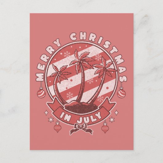 Vrolijk kerstfeest in juli briefkaart (Voorkant)